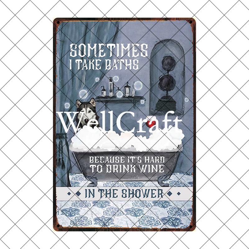 Wellcraft Pet Husky Dog Are Your Friend Wine Cafe Bath Shop Art Metal Tin Sign Wall Poster Iron Painting Pub D CM