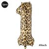 Leopard Print Number Foil Balloons 0-9 Jungle Safari Animal Theme Kids Birthday Party Decorations Baby Shower Helium Toys Globos