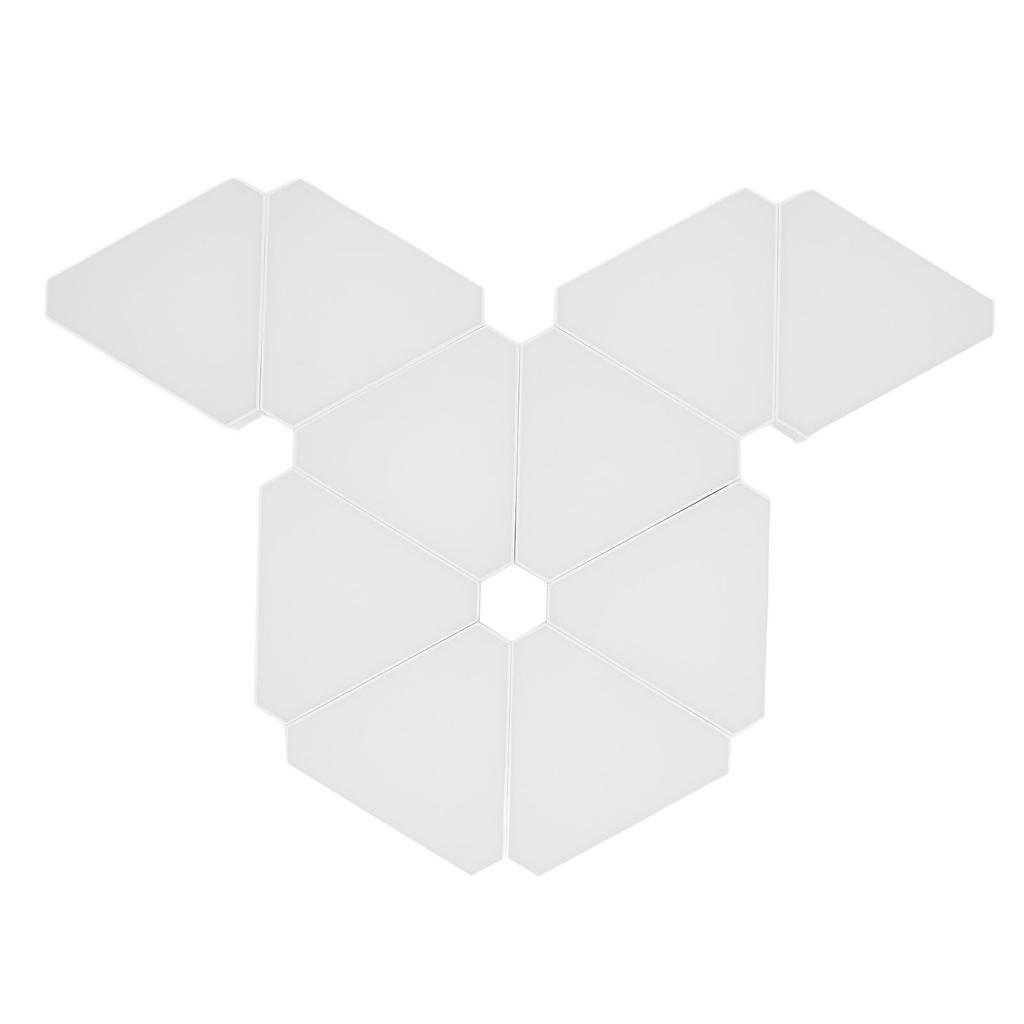 10 Sets RGB LED Light Panel Triangular Splicing Decor Lamp Music Synchronization BT APP and Remote C