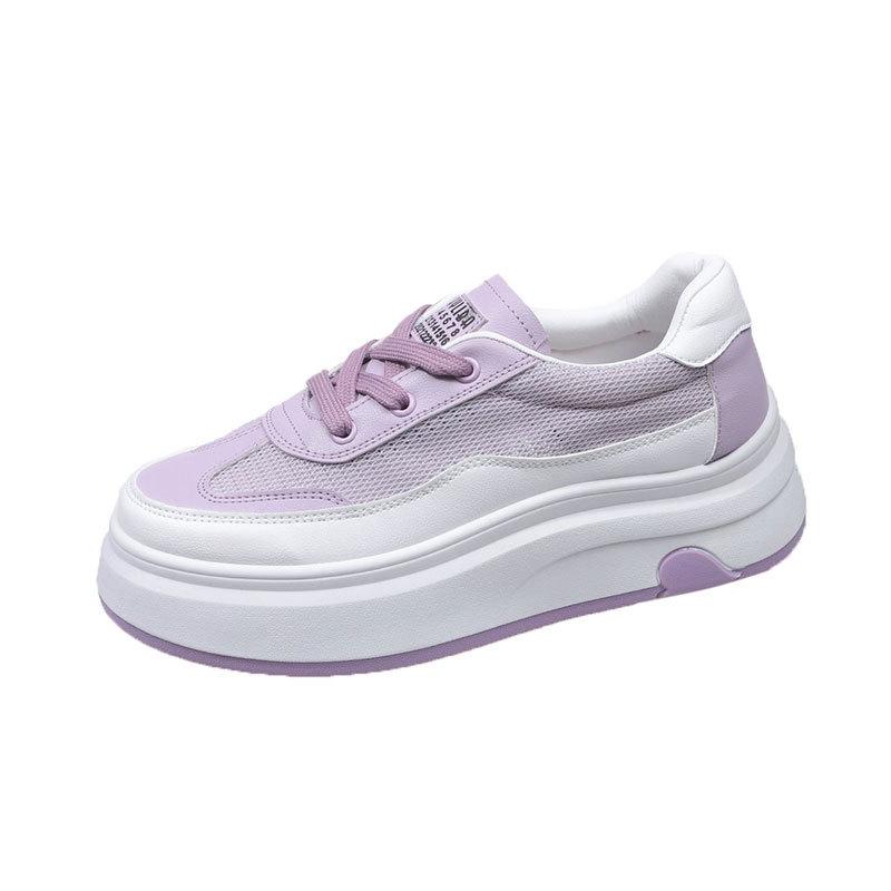 Women's Shoes Platform White Shoes Women's New Models In 2025 Summer Popular Breathable Net Shoes Student Versatile Sports Board Shoes