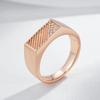 Fashion Square Men Ring  Rose Gold Color Natural Zircon Rings For Women High Quality Daily Fine Jewelry