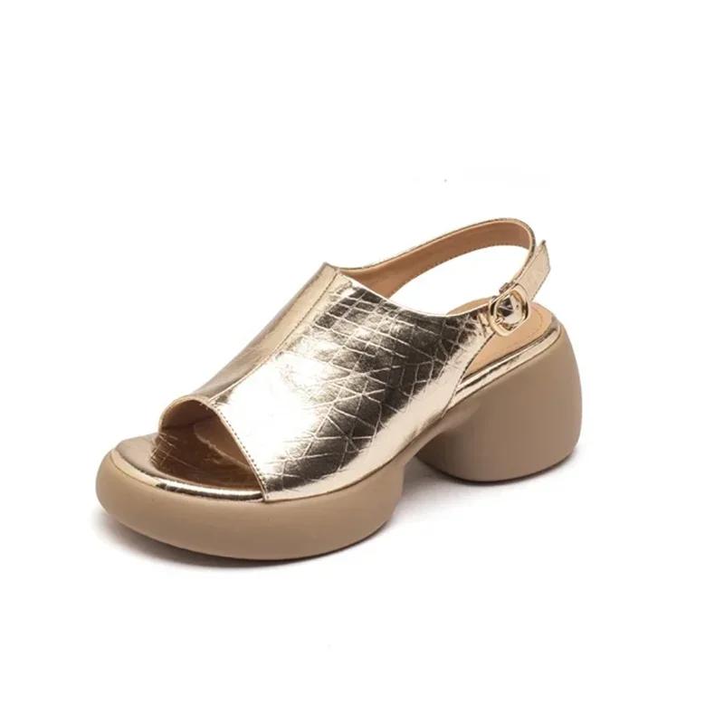 Fashion Women Sandals High Heels Casual Shoes Summer Fashion Chunky Woman Slippers 2025 Trend Brand Walking Cozy Zapatillas De Mujer