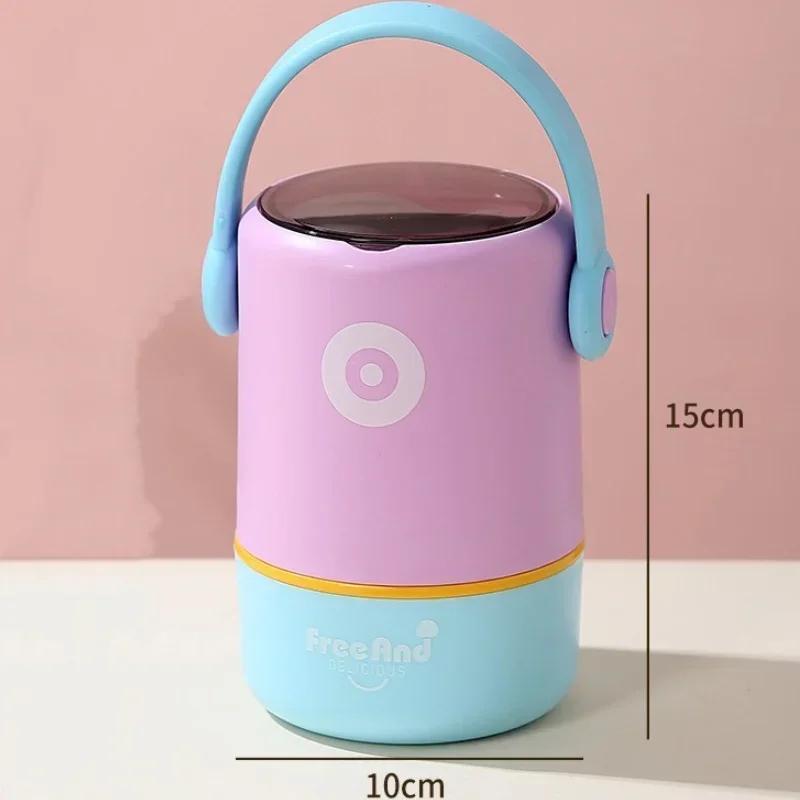 Portable Double-layer Lunch Box for Kids 304 Stainless Steel Insulated Bento Box with Handle Office Worker Food Containers
