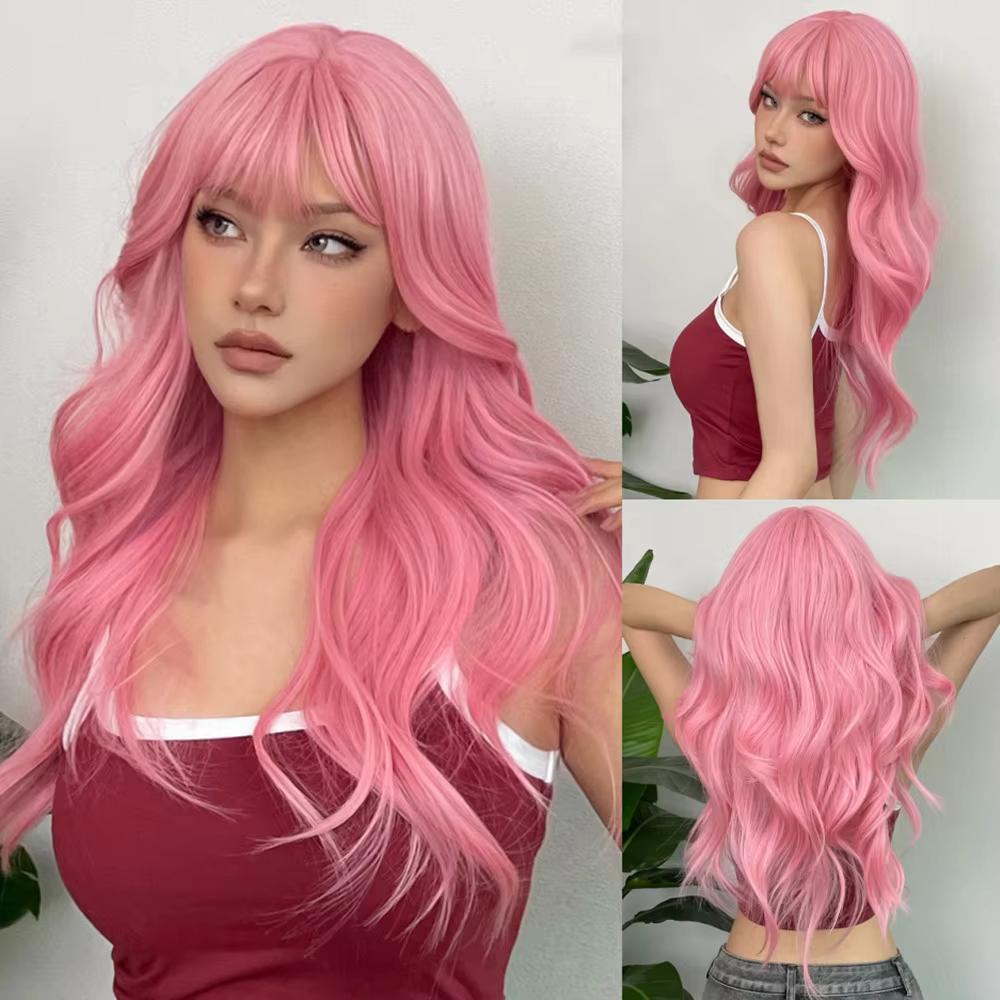 Red Synthetic Wigs Long Body Wavy Wig Natural Hairline Daily Red Hair Heat Resistant Fiber Smooth Party Cosplay Wig