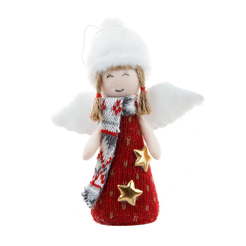 

шт Ангел Орнамент Тканевое Искусство Мультяшный Подвесной Орнамент Рождественский Подарок Кукла Рудольф Декор для Рождественской Елки red angel