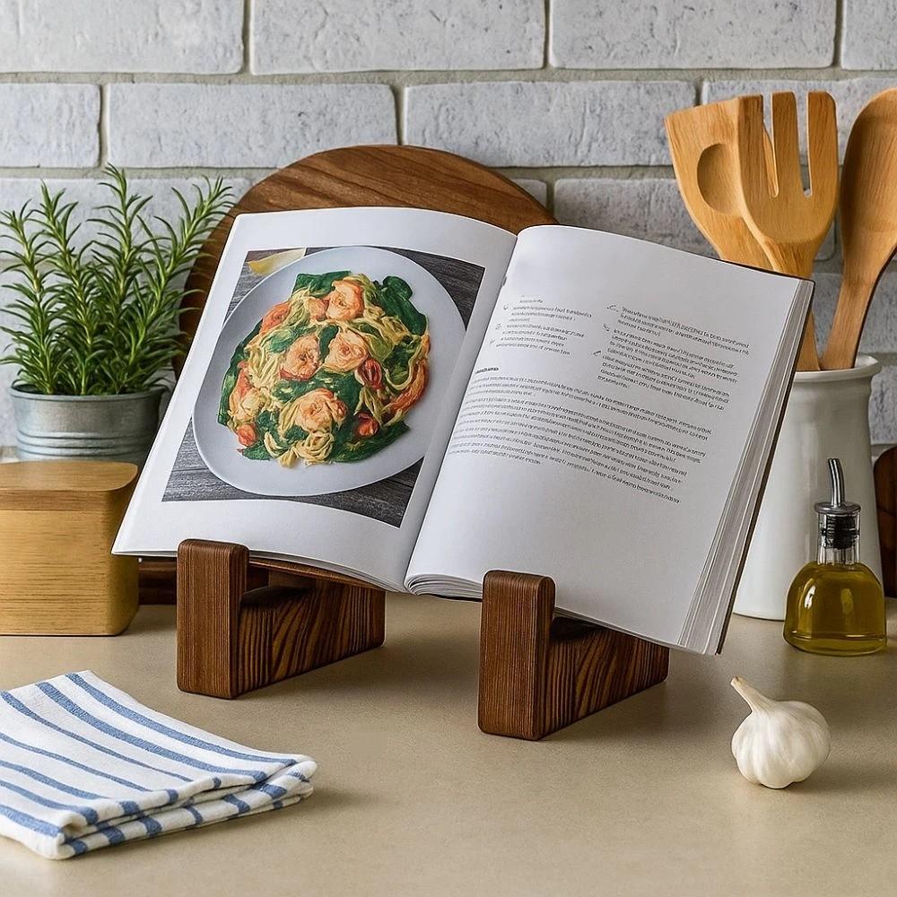 Vintage Wooden Cookbook Holder Multifunctional Display Stand Book Stand Table Easel Book Reading