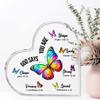 2D Flat Christian Gift Acrylic Heart Butterfly Desktop Decorative Plaque, Home Decor Plaque Hanging Wall Art Decorative Garden Decoration for Room Doo