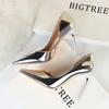 Sexy Damen Pumps Lackleder Hohe Absätze Party Urlaubsstil Einzelne Schuhe Absätze Stiletto Damenschuhe Hochzeitsschuhe Tacones