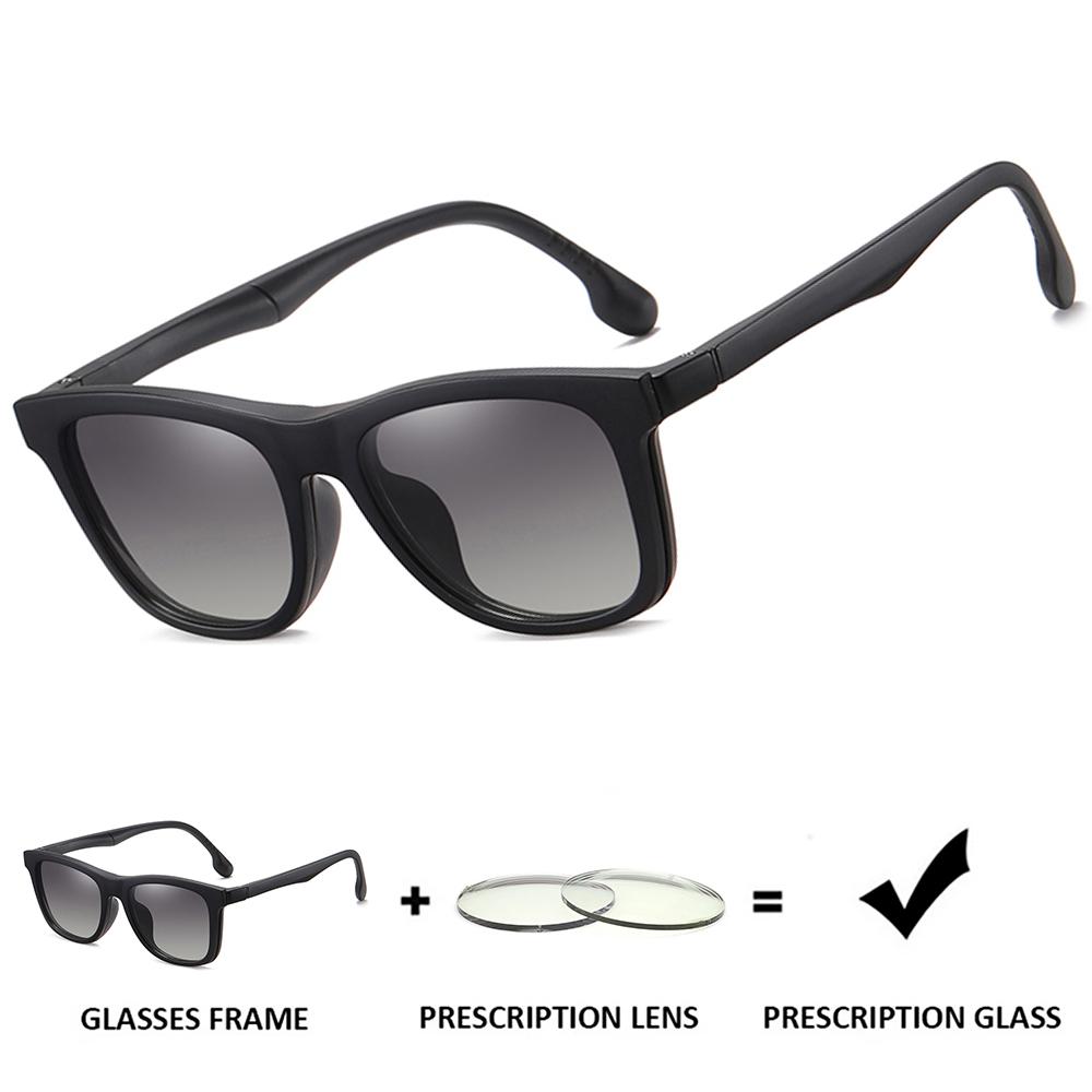 Square Magnetic Clip-on Sun Lenses for Men Prescription Custom Spectacles Frames Women Aspherical Blue Light Blocking