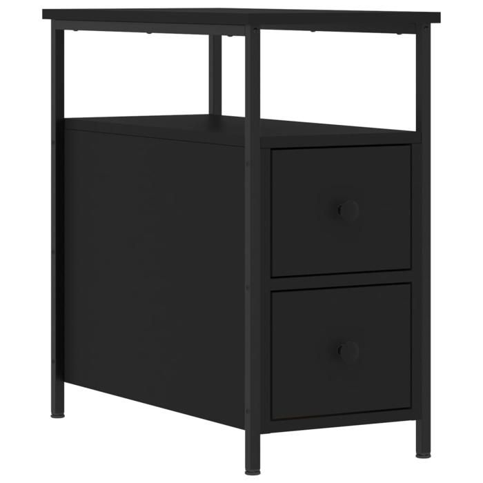 VidaXL Bedside Table Black 30x60x60 Cm Engineered Wood 826063