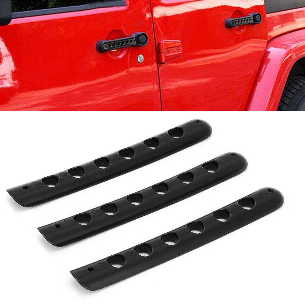 3Pcs Set Aluminum Alloy Car Door Handle Trim Insert Fit for Jeep Wrangler JK 2 Door 2007 2018