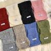 Autumn and winter scarf women's new versatile small ears solid color small scarf knitted wool cross scarf