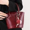 Retro Red Bucket Bag for Women, A Niche Wedding Bag for Brides In Autumn and Winter, A Hand-held Commuter Crossbody Bag
