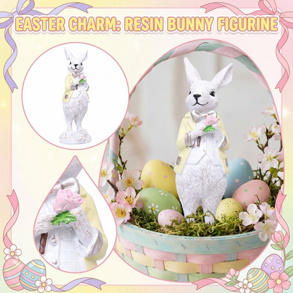 Easter Creative Cute Rabbits Resin Figurine