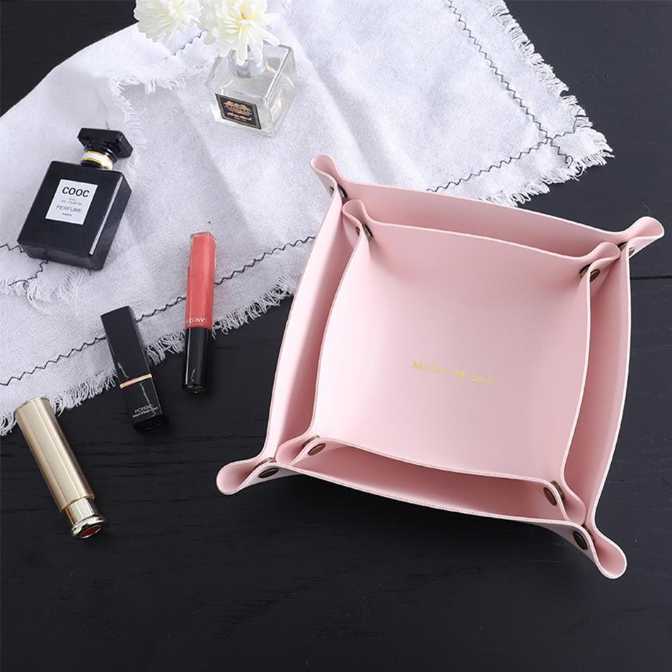 Trays Leather Personalized Desk Organizer Desktop Storage Box for Jewlery Key Cosmetics Glasses Headphone Wallet Office Home Use