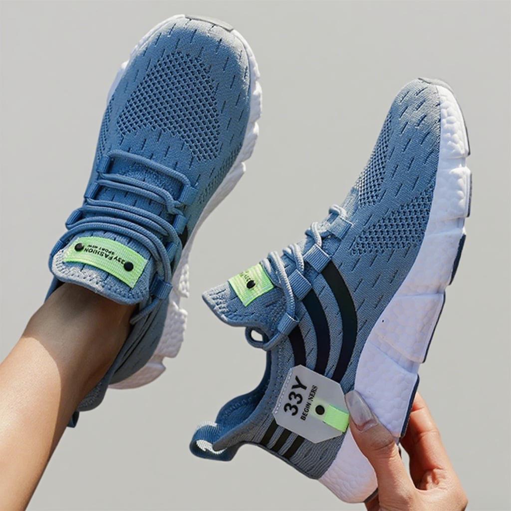 Spring New Wear Resistant Running Shoes Fashionable Trendy Elevated Flat Shoes Comfortable Soft Sports Shoes with Hollow Design