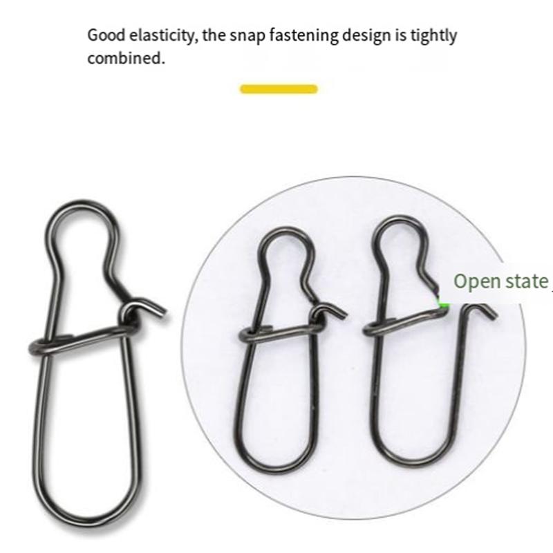 100PCS Black Strengthen Quick Snap Hook Connection Ring For Lure Fishing Accessories 10  For Hard Baits Or Soft Baits