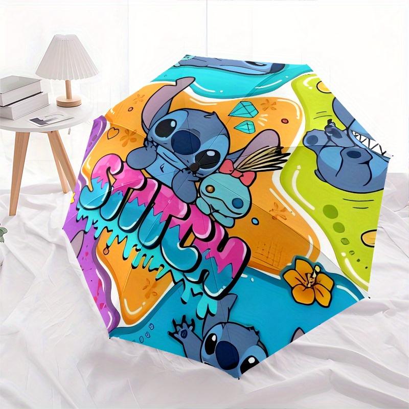 

Disney Stitch,Cartoon,Adventure Manual Opening and Closing Umbrella, 8-Rib Reinforced Folding Design, Lightweight