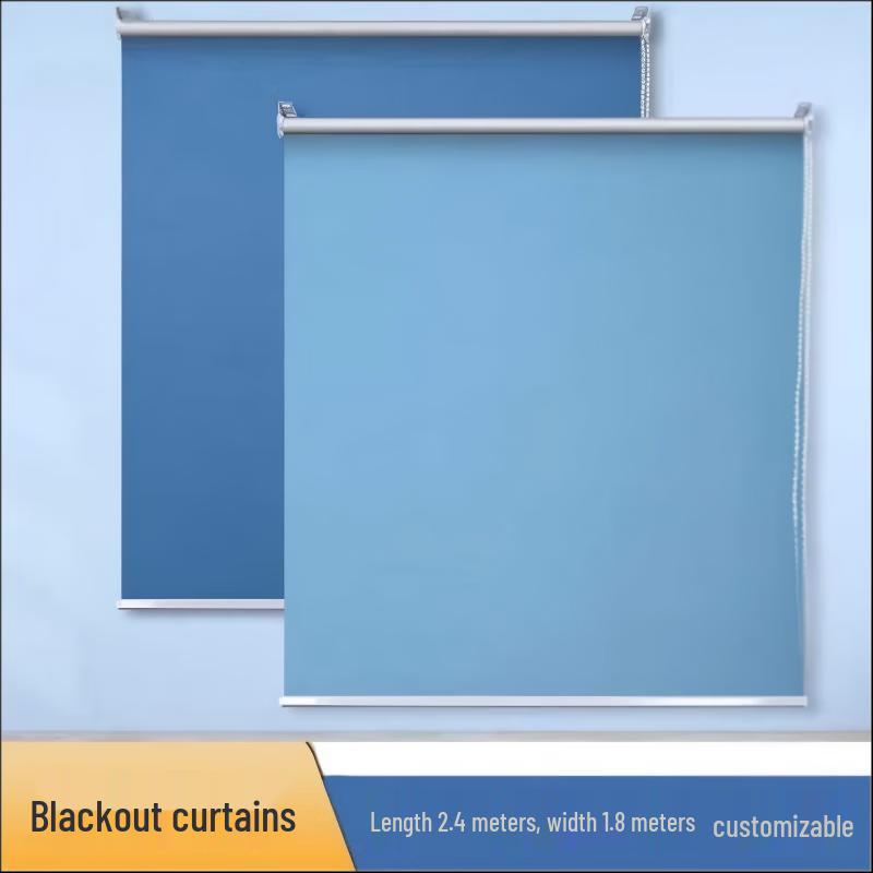 Light Blue Full Blackout Grommet Curtain