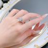 Hui Zhi Yi S925 Silver 5 Carat Ice Flower Cut Diamond Ring - European & American Style.