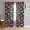 Hawaiian Flower Plant Jungle Palm Tropical Sheer Curtains for Living Room Bedroom Decor Window Voile Tulle Curtain Drapes