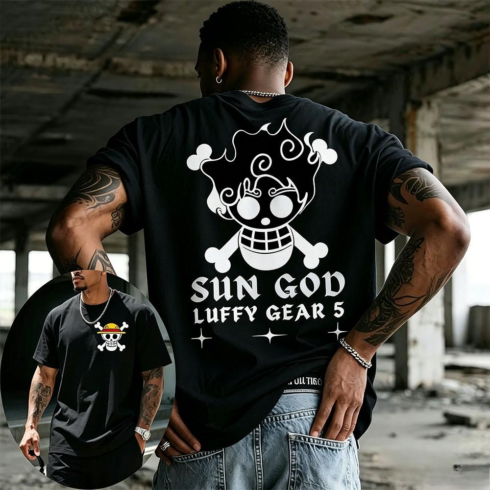 Summer New Arrival One Piece Pattern Tshirt unisex anime print casual shortsleeved fashionable streetwear top Y2K style
