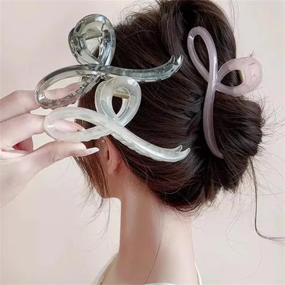 Elegant Jelly Color Bow Hair Claw For Women Girls