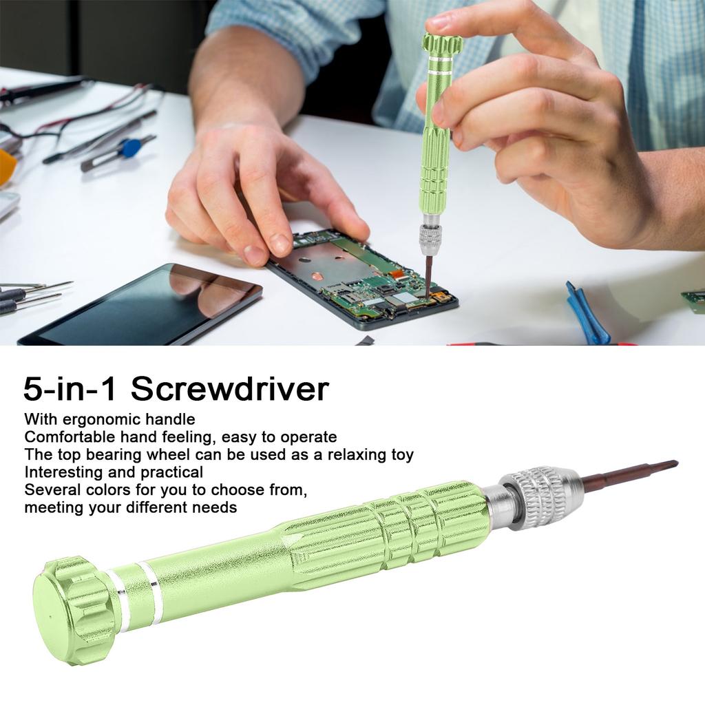 5‑in‑1 Screwdriver Aluminum Alloy Hardware Tools for Watch Jewelry Phone Maintenance