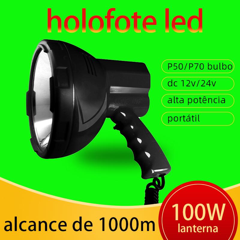 High Power Led Flashlights 100w 50w Powerful Spotlights Long Range Searchlight Car 12v Portable Lighting  Hunting Torch Fishing