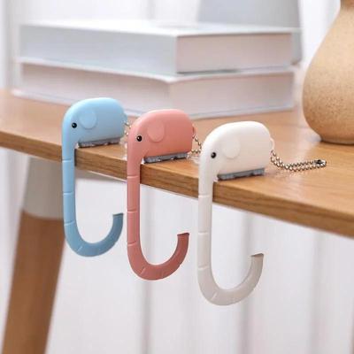 Portable Bag Hook Hanger Cute Elephant Table Hook Purse Handbag Travel Bag Organizer Holder Office Decor Plastic Desk Side Hook