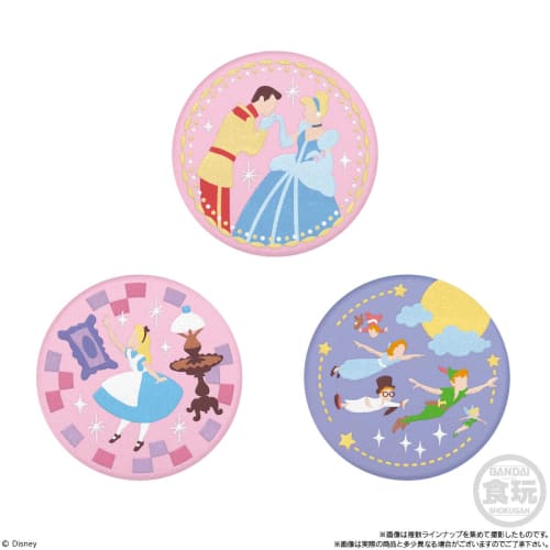 BANDAI Disney Characters Embroidered Can Badge Biscuits Box of 12 (Candy Toys) Biscuits