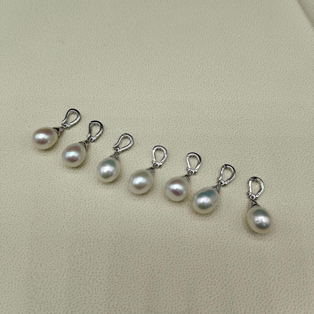 9-10mm Freshwater Pearl Drop Pendant with S925 Silver Clasp Necklace