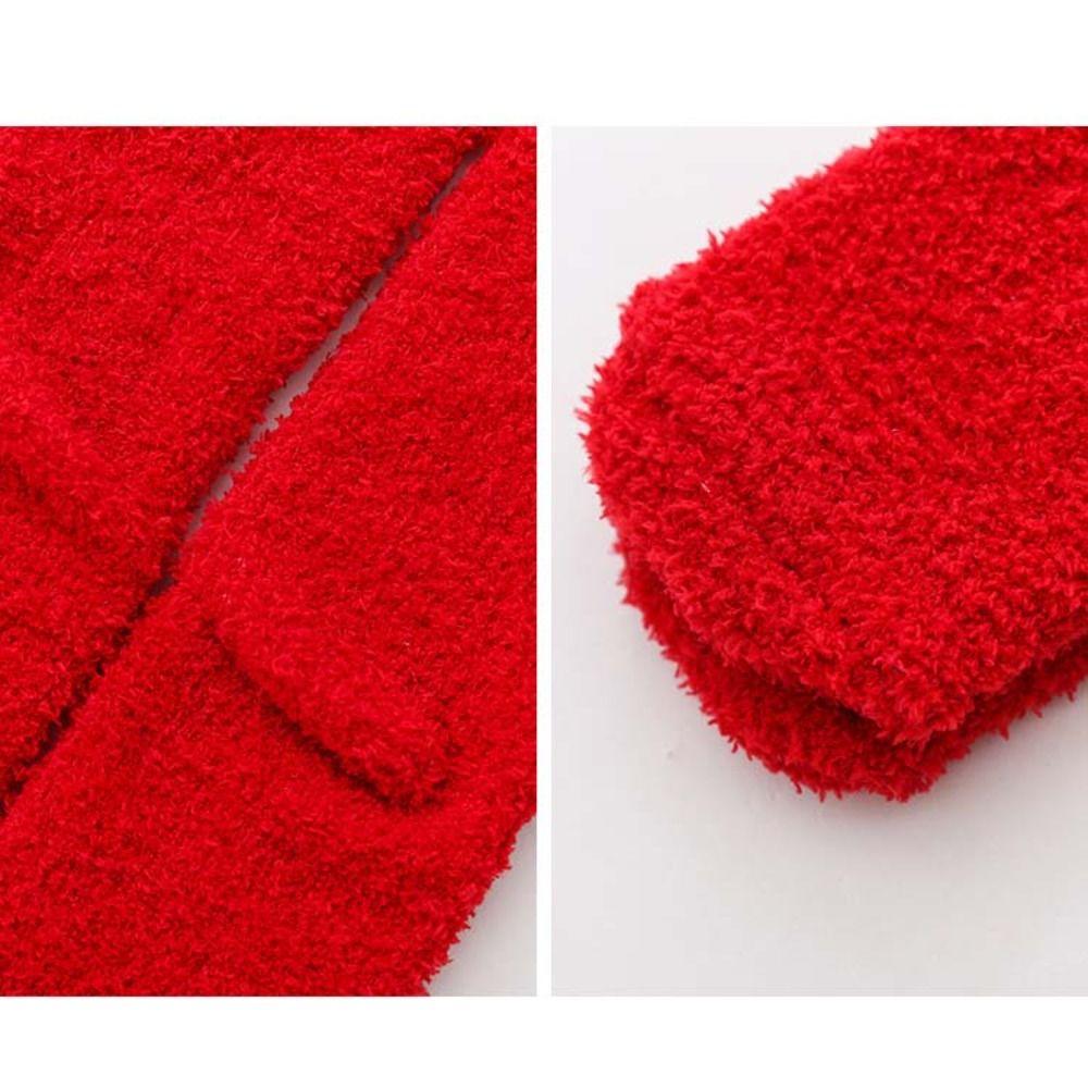 Coral Fleece Christmas Stockings Santa Claus Long Tube Socks Cartoon Hosiery  Children Stocking