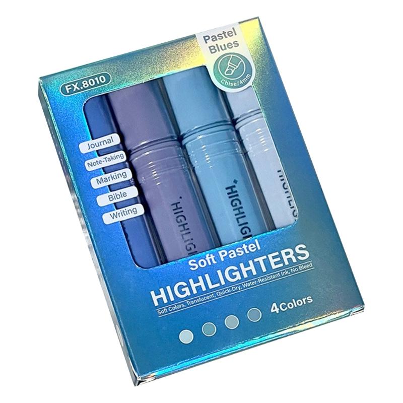 Soft Pastels Highlighter Markers, Chisels Tip Quick Dry Ink for Study Note Journaling and Clean Paper Page Marking