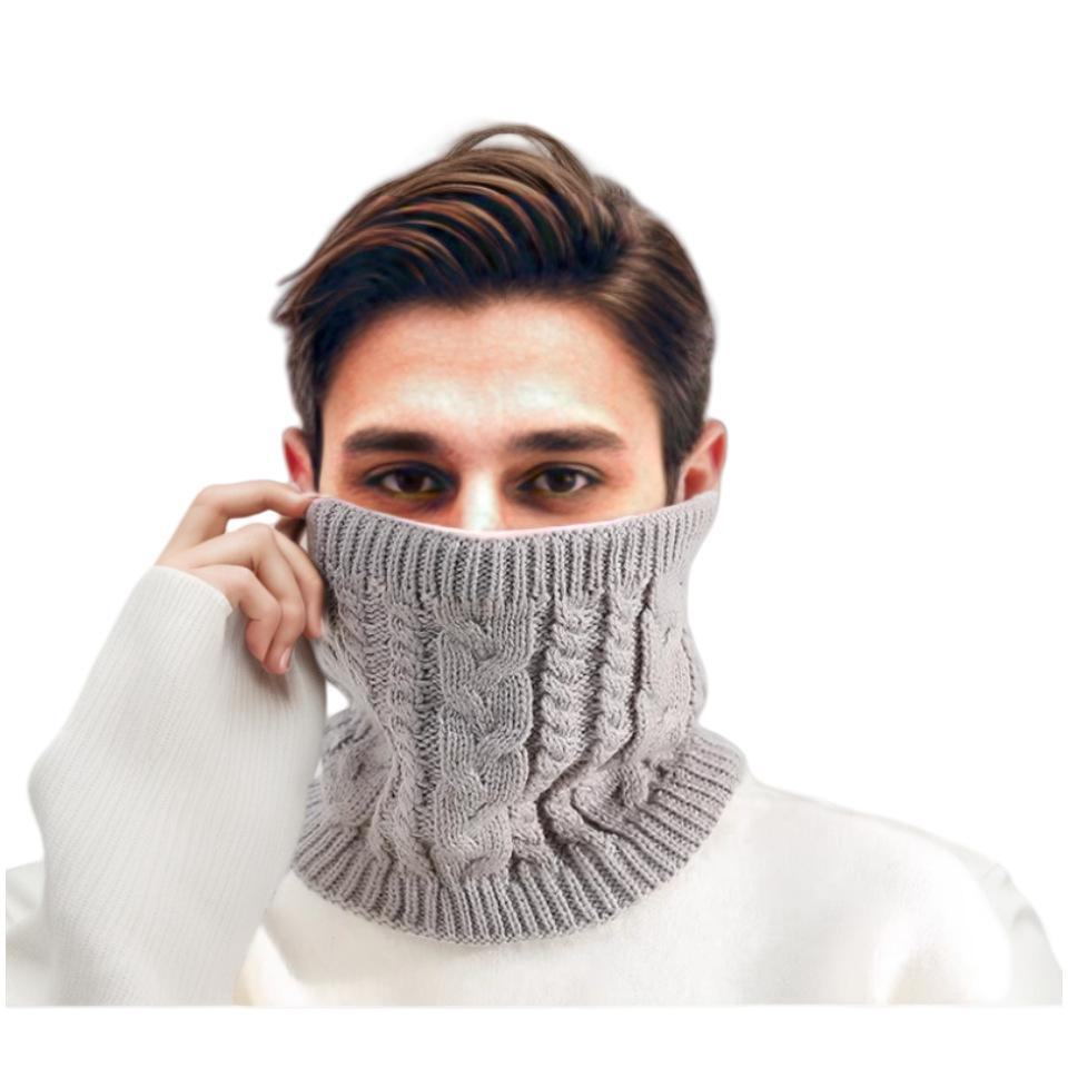 Unisex Thickened Knitted Wool Scarf: Warm, Fashionable Neck Cover for Winter Cycling