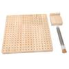 Wooden Blocking Board 324 Holes Polished Rubber Wood Handcrafted Knitting Board with Steel Pins Needles for Crocheting