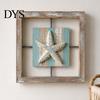 Mediterranean Style Home Decor 3D Beach Wooden Frame Wall Art, Coastal Starfish/Conch/Shell Decor, Ocean Hollow Relief Sculpture Inspired Mount
