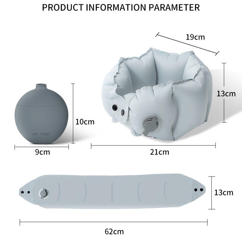 Neck Style Inflatable U-shaped Pillow with Inflatable Pot Portable Storage Travel Neck Pillow Long-distance Inflatable Pillow