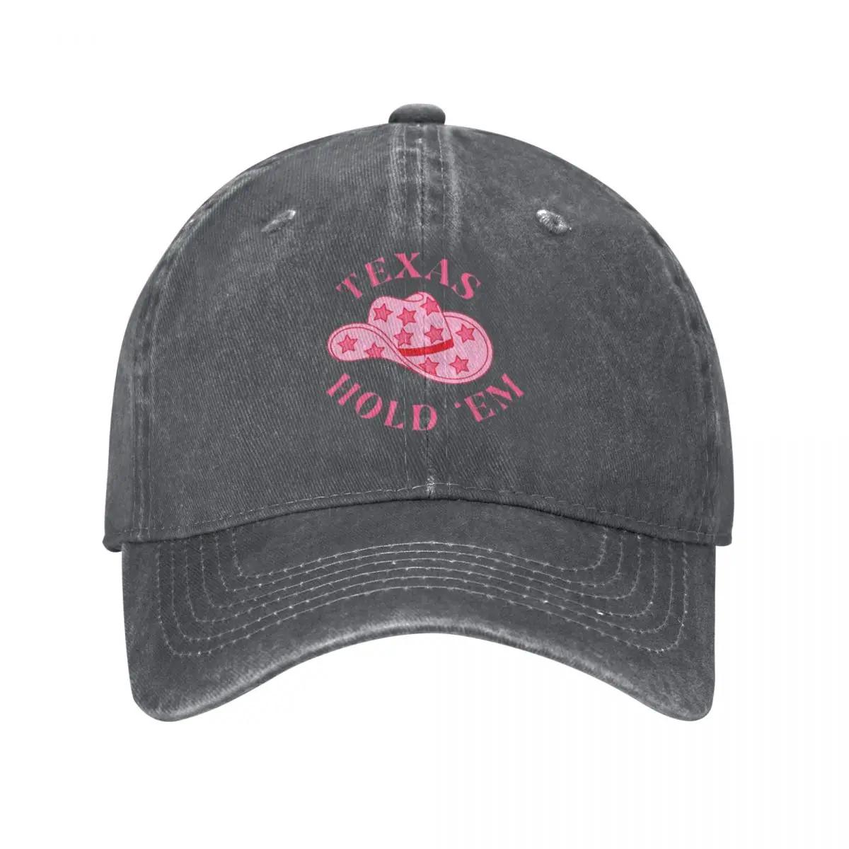

TEXAS HOLD EM Cowboy Carter Beyonce Printing Retro Cowboy Washed Baseball Caps Sport Denim Sun Hat Snapback Cap Men Dad Hat One Size темно-сірий