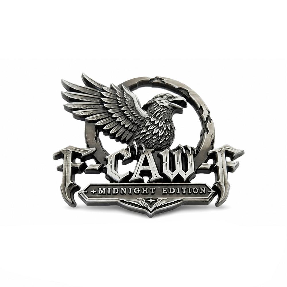 Raised 3D Relief Metal Car Badge Waterproof Raven Wing Car Sticker Car Emblem Car Rear Decoration