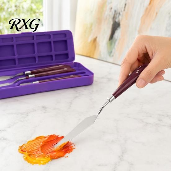 Color Mixing Spatula Set 5Pcs Palette Knife with 6 Paint Scraper, Stainless Steel Durable Scrapers Knife, Oil Metal Knives for Texture Art Blending