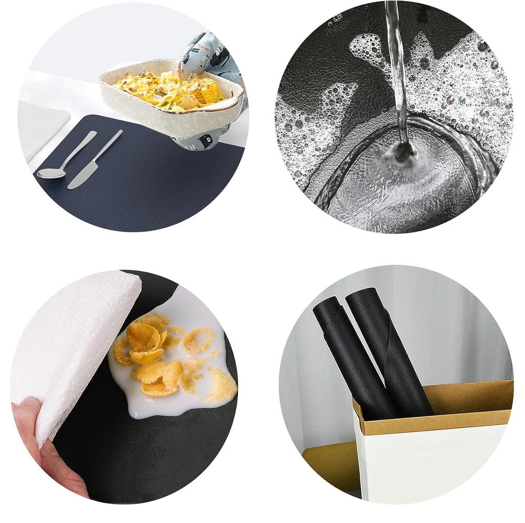 Set Of 8 Trival Black Table Mats