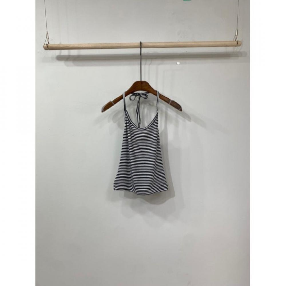 C S In The Room Stripe Halter neCk Tank Top 2 Color