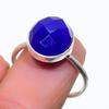 Blue Chalcedony Gemstone 925 Sterling Silver Jewelry Ring Size Adjustable GK-5548