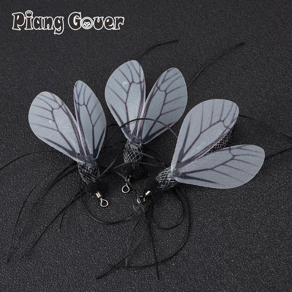 5pcs Artificial Mosquitoes Insect Shape Cat Teasing Stick Replacement Head Pet Toys