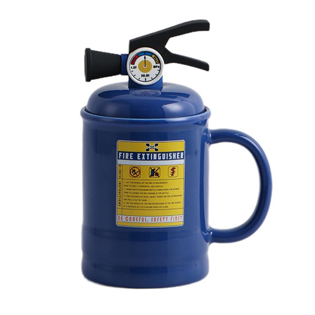 Kávové šálky Keramická šálka na čaj Hrnček v tvare hasiaceho prístroja s viečkom lyžičkou 400 ml Na horúce studené nápoje Mlieko Džús Nápojový hrnček Kancelária Dom Cestovanie Darčeky