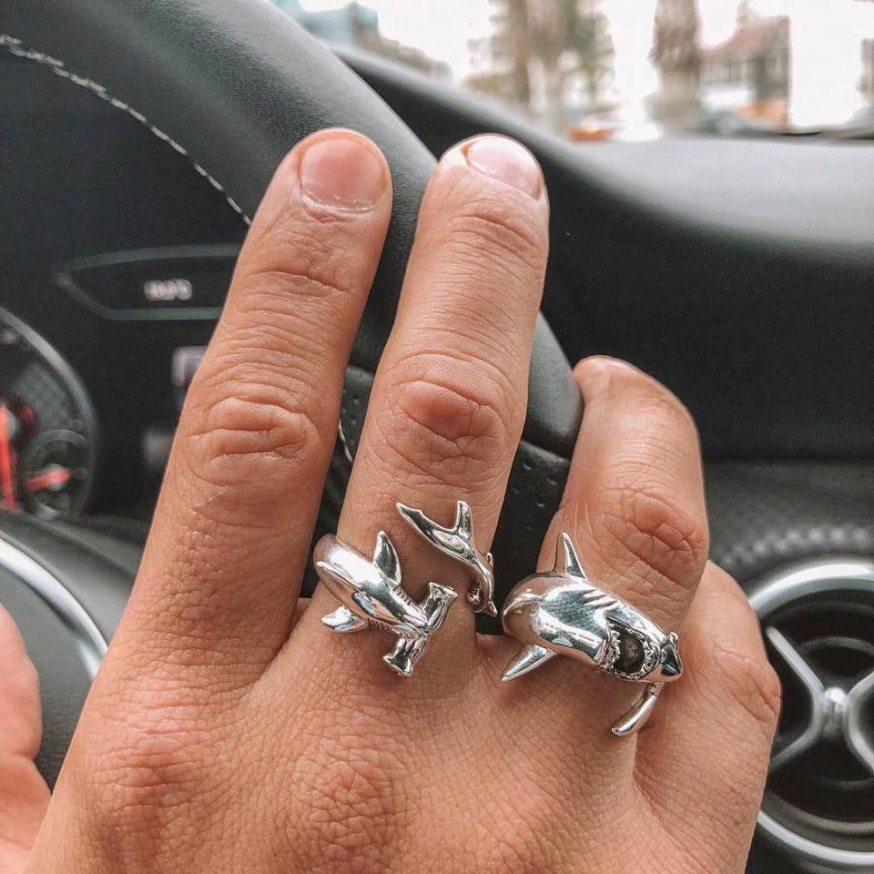 

Layered Shark Ring Women Party Gift Trendy Daily Commute Accessory