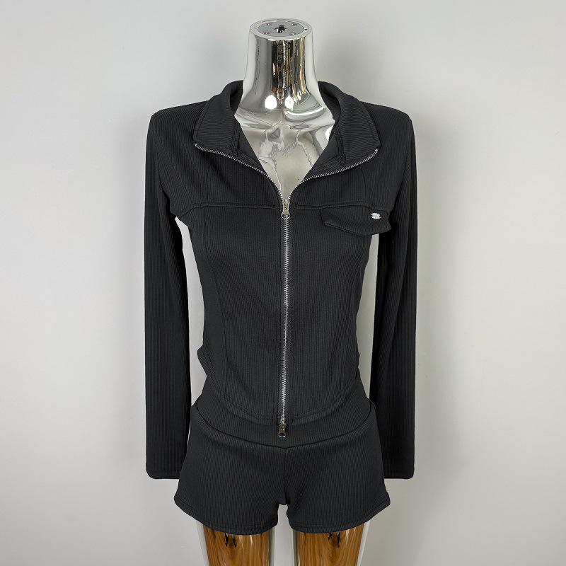 Korean Dongdaemun Slimming Two-Piece Hoodie and Shorts Set for Women