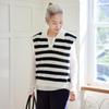 Muzhi Women's 100% Cashmere Striped Knit Vest
