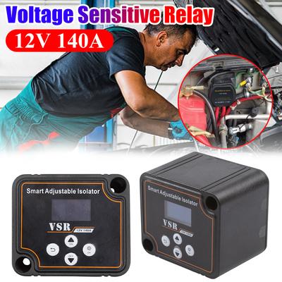 12V 140A Dual Battery Smart Isolator Voltage Setting Digital Voltage Sensitive Relay VSR for RV Marine Car Vehicle Truck Caravan